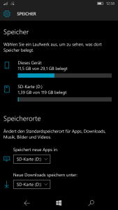 Windows Mobile Einstellungen Speicher